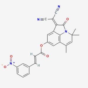 1-(dicyanomethylidene)-4,4,6-trimethyl-2-oxo-1,2-dihydro-4H-pyrrolo[3,2,1-ij]quinolin-8-yl (2E)-3-(3-nitrophenyl)prop-2-enoate