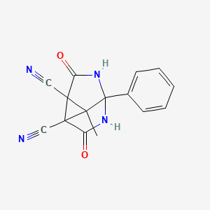 molecular formula C15H10N4O2 B11189003 4b-Methyl-2,3-dioxo-4a-phenylhexahydro-1,4-diazacyclopropa[cd]pentalene-2a,2b-dicarbonitrile 