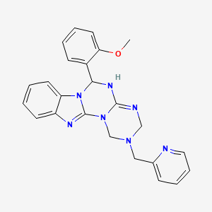 9-(2-methoxyphenyl)-4-(pyridin-2-ylmethyl)-2,4,6,8,10,17-hexazatetracyclo[8.7.0.02,7.011,16]heptadeca-1(17),6,11,13,15-pentaene