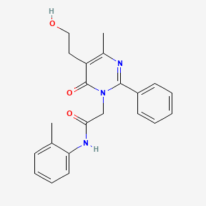 2-[5-(2-hydroxyethyl)-4-methyl-6-oxo-2-phenylpyrimidin-1(6H)-yl]-N-(2-methylphenyl)acetamide