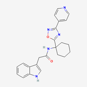 2-(1H-indol-3-yl)-N-{1-[3-(pyridin-4-yl)-1,2,4-oxadiazol-5-yl]cyclohexyl}acetamide