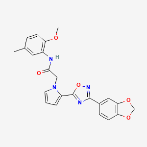 molecular formula C23H20N4O5 B11189044 2-{2-[3-(1,3-benzodioxol-5-yl)-1,2,4-oxadiazol-5-yl]-1H-pyrrol-1-yl}-N-(2-methoxy-5-methylphenyl)acetamide 