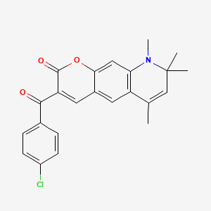 3-[(4-chlorophenyl)carbonyl]-6,8,8,9-tetramethyl-8,9-dihydro-2H-pyrano[3,2-g]quinolin-2-one