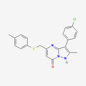 3-(4-chlorophenyl)-2-methyl-5-{[(4-methylphenyl)sulfanyl]methyl}pyrazolo[1,5-a]pyrimidin-7(4H)-one