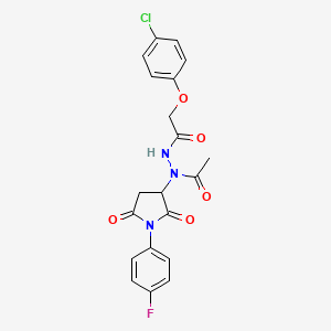 N'-acetyl-2-(4-chlorophenoxy)-N'-[1-(4-fluorophenyl)-2,5-dioxopyrrolidin-3-yl]acetohydrazide