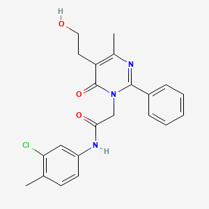 N-(3-chloro-4-methylphenyl)-2-[5-(2-hydroxyethyl)-4-methyl-6-oxo-2-phenylpyrimidin-1(6H)-yl]acetamide