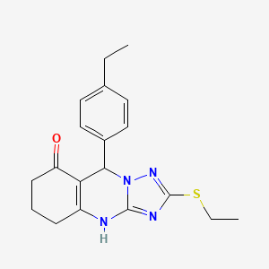 9-(4-ethylphenyl)-2-(ethylsulfanyl)-5,6,7,9-tetrahydro[1,2,4]triazolo[5,1-b]quinazolin-8(4H)-one