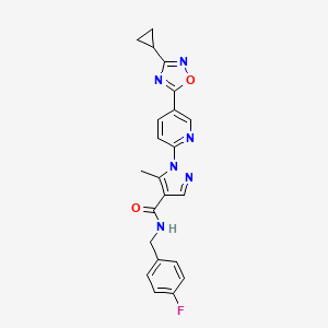 1-[5-(3-cyclopropyl-1,2,4-oxadiazol-5-yl)pyridin-2-yl]-N-(4-fluorobenzyl)-5-methyl-1H-pyrazole-4-carboxamide