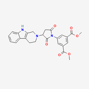 molecular formula C25H23N3O6 B11189160 dimethyl 5-[2,5-dioxo-3-(1,3,4,9-tetrahydro-2H-beta-carbolin-2-yl)-1-pyrrolidinyl]isophthalate 