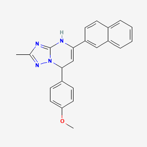 molecular formula C23H20N4O B11189170 7-(4-Methoxyphenyl)-2-methyl-5-(2-naphthyl)-4,7-dihydro[1,2,4]triazolo[1,5-a]pyrimidine 