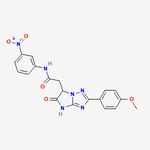 molecular formula C19H16N6O5 B11189189 2-[2-(4-methoxyphenyl)-5-oxo-5,6-dihydro-4H-imidazo[1,2-b][1,2,4]triazol-6-yl]-N-(3-nitrophenyl)acetamide 