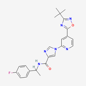 1-[4-(3-tert-butyl-1,2,4-oxadiazol-5-yl)pyridin-2-yl]-N-[1-(4-fluorophenyl)ethyl]-1H-imidazole-4-carboxamide