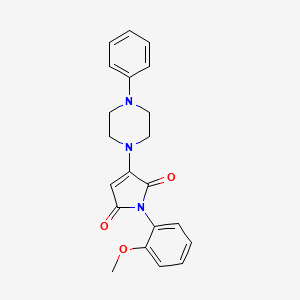 molecular formula C21H21N3O3 B11189199 1-(2-methoxyphenyl)-3-(4-phenylpiperazin-1-yl)-1H-pyrrole-2,5-dione 