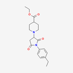 molecular formula C20H26N2O4 B11189214 Ethyl 1-[1-(4-ethylphenyl)-2,5-dioxopyrrolidin-3-yl]piperidine-4-carboxylate 