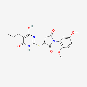 3-[(4,6-Dihydroxy-5-propylpyrimidin-2-yl)sulfanyl]-1-(2,5-dimethoxyphenyl)pyrrolidine-2,5-dione