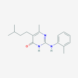 6-methyl-5-(3-methylbutyl)-2-[(2-methylphenyl)amino]pyrimidin-4(3H)-one