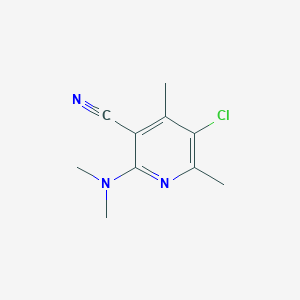 molecular formula C10H12ClN3 B11189258 5-Chloro-2-(dimethylamino)-4,6-dimethylpyridine-3-carbonitrile 