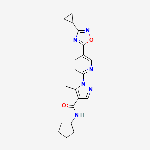 N-cyclopentyl-1-[5-(3-cyclopropyl-1,2,4-oxadiazol-5-yl)pyridin-2-yl]-5-methyl-1H-pyrazole-4-carboxamide