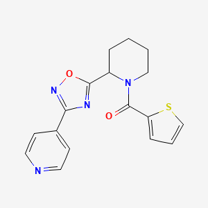 molecular formula C17H16N4O2S B11189299 4-{5-[1-(Thiophene-2-carbonyl)piperidin-2-YL]-1,2,4-oxadiazol-3-YL}pyridine 