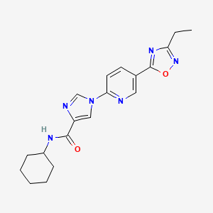 N-cyclohexyl-1-[5-(3-ethyl-1,2,4-oxadiazol-5-yl)pyridin-2-yl]-1H-imidazole-4-carboxamide