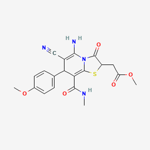 molecular formula C20H20N4O5S B11189313 methyl [5-amino-6-cyano-7-(4-methoxyphenyl)-8-(methylcarbamoyl)-3-oxo-2,3-dihydro-7H-[1,3]thiazolo[3,2-a]pyridin-2-yl]acetate 