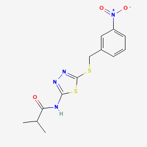 N-(5-((3-nitrobenzyl)thio)-1,3,4-thiadiazol-2-yl)isobutyramide