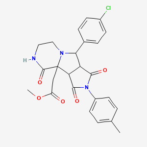 molecular formula C25H24ClN3O5 B11189319 methyl 2-[7-(4-chlorophenyl)-4-(4-methylphenyl)-3,5,12-trioxo-4,8,11-triazatricyclo[6.4.0.02,6]dodecan-1-yl]acetate 