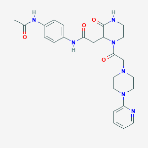 molecular formula C25H31N7O4 B11189321 N-[4-(acetylamino)phenyl]-2-(3-oxo-1-{[4-(pyridin-2-yl)piperazin-1-yl]acetyl}piperazin-2-yl)acetamide 