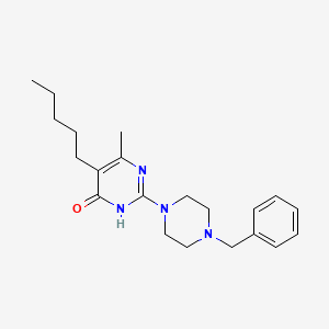 molecular formula C21H30N4O B11189357 2-(4-benzylpiperazin-1-yl)-6-methyl-5-pentylpyrimidin-4(3H)-one 