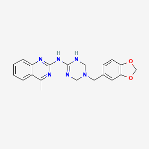 N-[5-(1,3-benzodioxol-5-ylmethyl)-1,4,5,6-tetrahydro-1,3,5-triazin-2-yl]-4-methylquinazolin-2-amine