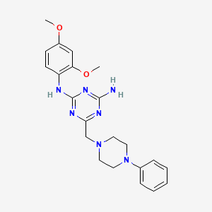 N-(2,4-dimethoxyphenyl)-6-[(4-phenylpiperazin-1-yl)methyl]-1,3,5-triazine-2,4-diamine