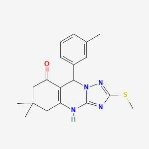 6,6-dimethyl-9-(3-methylphenyl)-2-(methylsulfanyl)-5,6,7,9-tetrahydro[1,2,4]triazolo[5,1-b]quinazolin-8(4H)-one