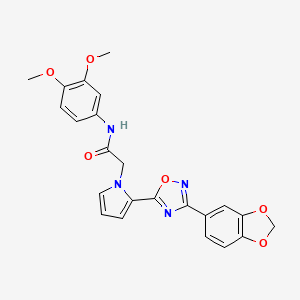 molecular formula C23H20N4O6 B11189479 2-{2-[3-(1,3-benzodioxol-5-yl)-1,2,4-oxadiazol-5-yl]-1H-pyrrol-1-yl}-N-(3,4-dimethoxyphenyl)acetamide 