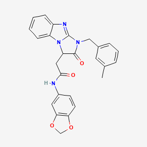 molecular formula C26H22N4O4 B11189486 N-(1,3-benzodioxol-5-yl)-2-[1-(3-methylbenzyl)-2-oxo-2,3-dihydro-1H-imidazo[1,2-a]benzimidazol-3-yl]acetamide 