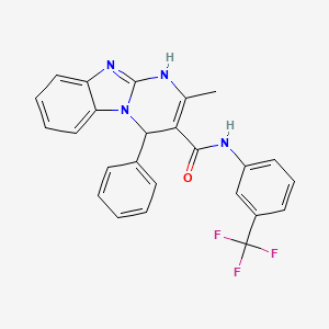 2-methyl-4-phenyl-N-[3-(trifluoromethyl)phenyl]-1,4-dihydropyrimido[1,2-a]benzimidazole-3-carboxamide