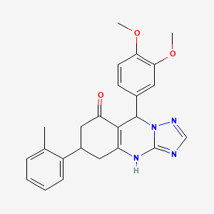 9-(3,4-dimethoxyphenyl)-6-(2-methylphenyl)-5,6,7,9-tetrahydro[1,2,4]triazolo[5,1-b]quinazolin-8(4H)-one