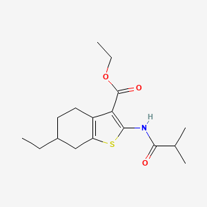 molecular formula C17H25NO3S B11189533 Ethyl 6-ethyl-2-[(2-methylpropanoyl)amino]-4,5,6,7-tetrahydro-1-benzothiophene-3-carboxylate 