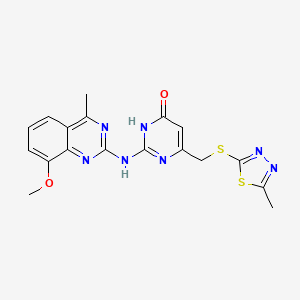 2-[(8-methoxy-4-methyl-2-quinazolinyl)amino]-6-{[(5-methyl-1,3,4-thiadiazol-2-yl)thio]methyl}-4(3H)-pyrimidinone