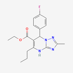 molecular formula C18H21FN4O2 B11189544 Ethyl 7-(4-fluorophenyl)-2-methyl-5-propyl-4,7-dihydro[1,2,4]triazolo[1,5-a]pyrimidine-6-carboxylate 