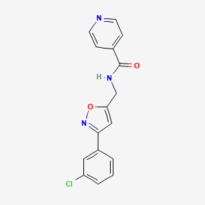 N-{[3-(3-chlorophenyl)-1,2-oxazol-5-yl]methyl}pyridine-4-carboxamide