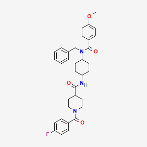 molecular formula C34H38FN3O4 B11189578 N-[4-(N-Benzyl4-methoxybenzamido)cyclohexyl]-1-(4-fluorobenzoyl)piperidine-4-carboxamide CAS No. 1212369-21-5