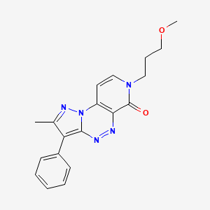 molecular formula C19H19N5O2 B11189579 7-(3-methoxypropyl)-2-methyl-3-phenylpyrazolo[5,1-c]pyrido[4,3-e][1,2,4]triazin-6(7H)-one 