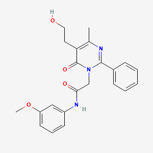 2-[5-(2-hydroxyethyl)-4-methyl-6-oxo-2-phenylpyrimidin-1(6H)-yl]-N-(3-methoxyphenyl)acetamide