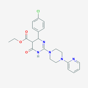 Ethyl 6-(4-chlorophenyl)-4-oxo-2-[4-(pyridin-2-yl)piperazin-1-yl]-1,4,5,6-tetrahydropyrimidine-5-carboxylate