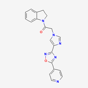 molecular formula C20H16N6O2 B11189631 1-(2,3-dihydro-1H-indol-1-yl)-2-{4-[5-(pyridin-4-yl)-1,2,4-oxadiazol-3-yl]-1H-imidazol-1-yl}ethanone 