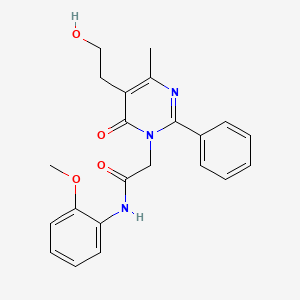 2-[5-(2-hydroxyethyl)-4-methyl-6-oxo-2-phenylpyrimidin-1(6H)-yl]-N-(2-methoxyphenyl)acetamide