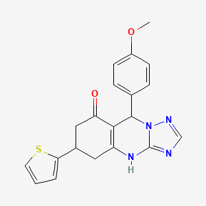 molecular formula C20H18N4O2S B11189650 9-(4-methoxyphenyl)-6-(thiophen-2-yl)-5,6,7,9-tetrahydro[1,2,4]triazolo[5,1-b]quinazolin-8(4H)-one 