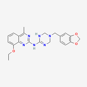 N-[5-(1,3-benzodioxol-5-ylmethyl)-1,4,5,6-tetrahydro-1,3,5-triazin-2-yl]-8-ethoxy-4-methylquinazolin-2-amine