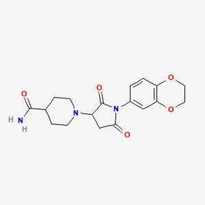 1-[1-(2,3-Dihydro-1,4-benzodioxin-6-yl)-2,5-dioxopyrrolidin-3-yl]piperidine-4-carboxamide