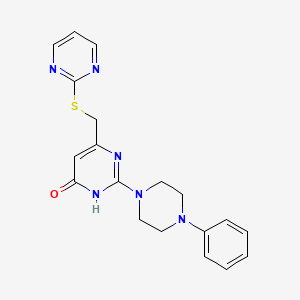 2-(4-phenylpiperazin-1-yl)-6-[(pyrimidin-2-ylsulfanyl)methyl]pyrimidin-4(3H)-one